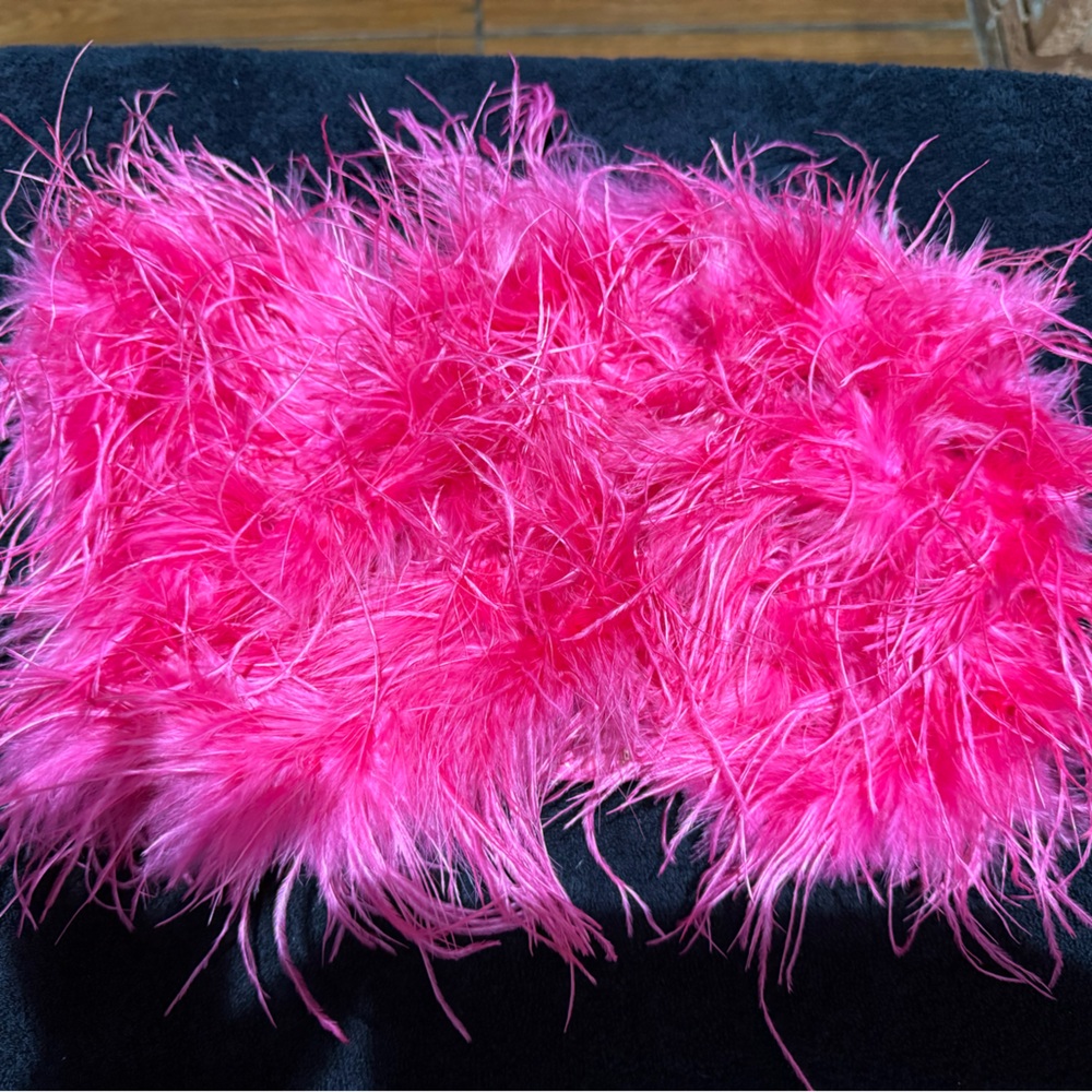Peppermayo Pink Feather Crop Top